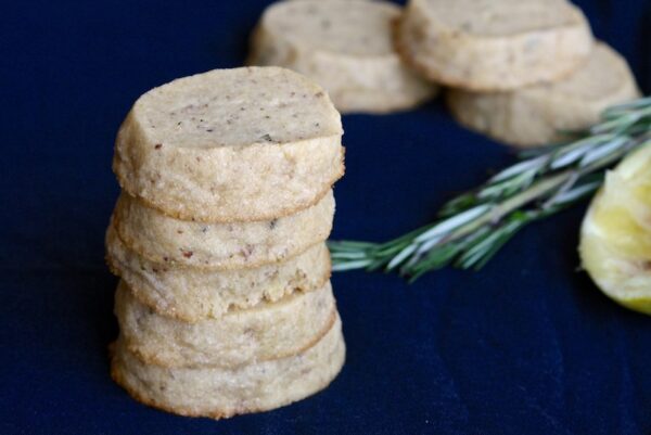 Lemon Rosemary Shortbread Cookies