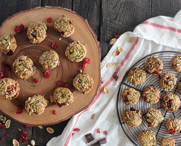 Pistachio-Crusted Chocolate Chip Cranberry Cookies