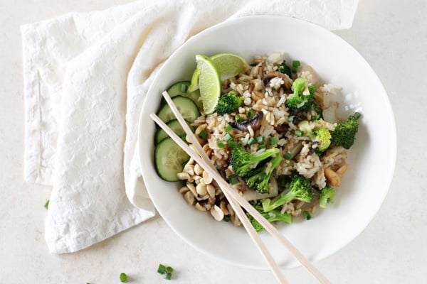 Broccoli and Mushroom Thai Fried Rice