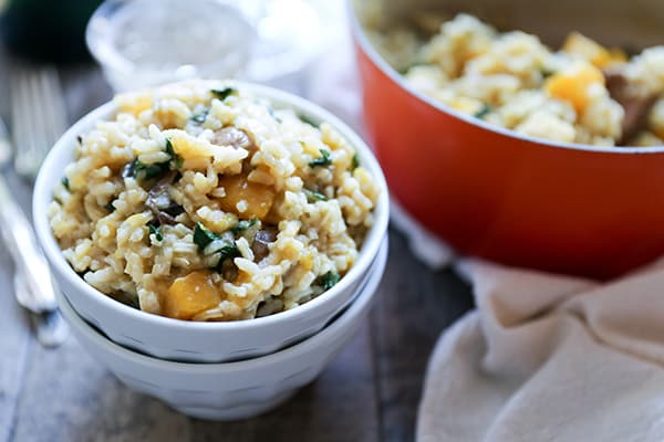 Baked Butternut Squash and Champagne Risotto