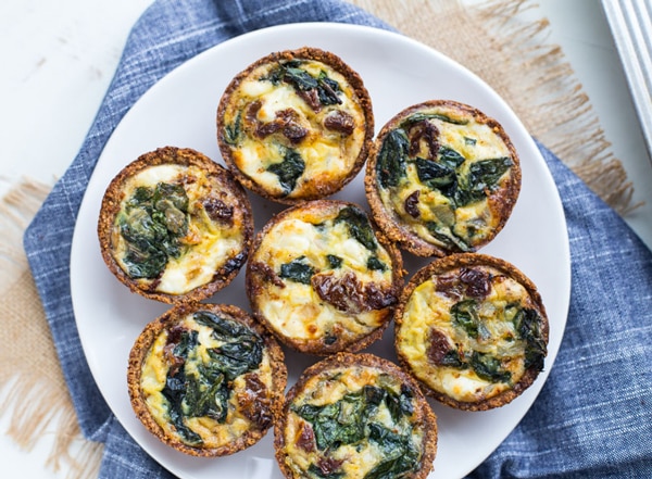 Spinach and Goat Cheese Mini Quiches