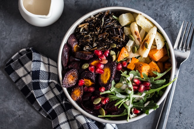 Wild Rice & Roasted Root Vegetable Bowls