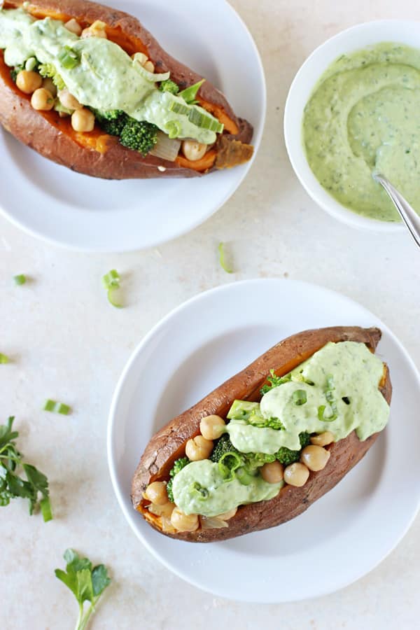 Green Goddess Baked Potatoes