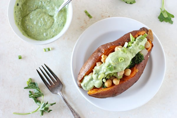 Green Goddess Baked Potatoes