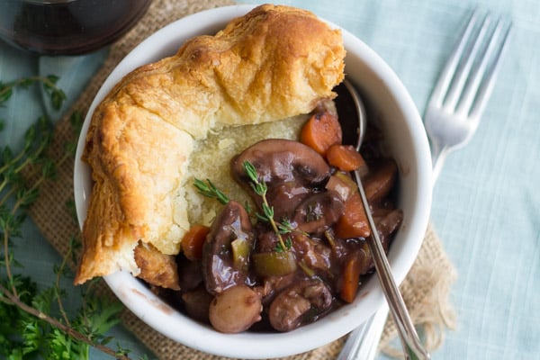 Mushroom Bourguinonne Pot Pie