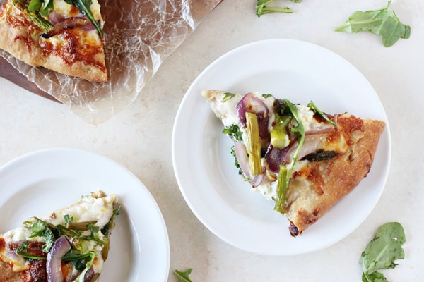 Roasted Asparagus and Arugula Pizza