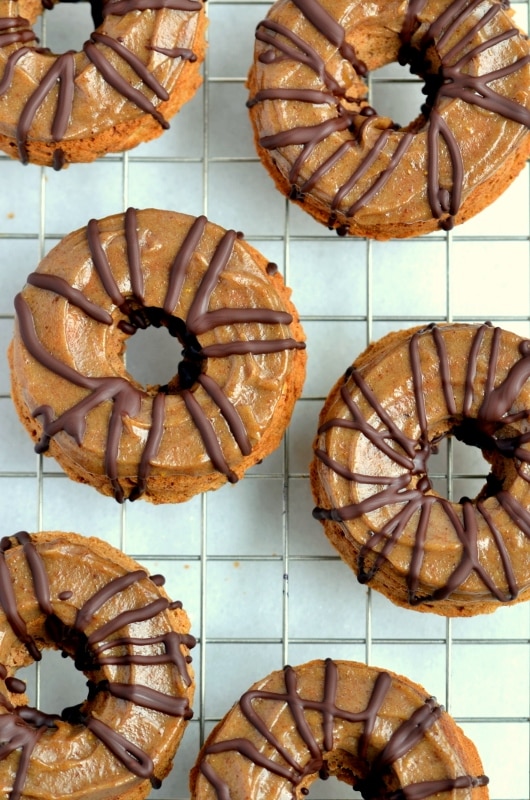 Banana Donuts with Caramel and Chocolate