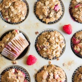 Raspberry Rhubarb Muffins