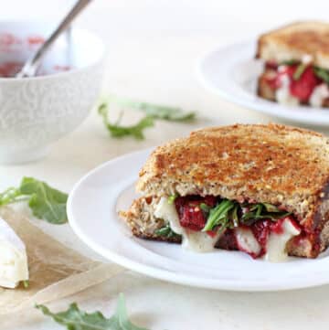 Roasted Strawberry and Brie Grilled Cheese