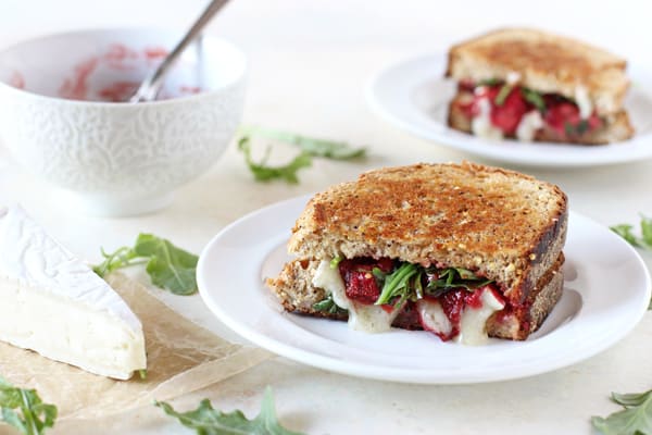 Roasted Strawberry and Brie Grilled Cheese