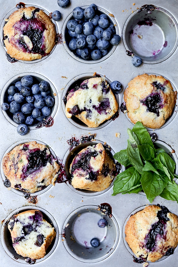 Blueberry Basil Muffins From OhMyVeggies