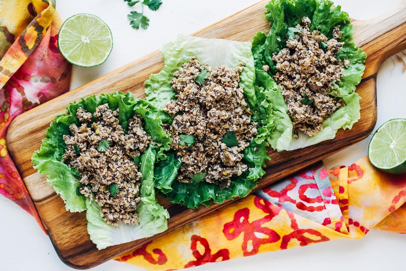 tof larb in lettuce wraps