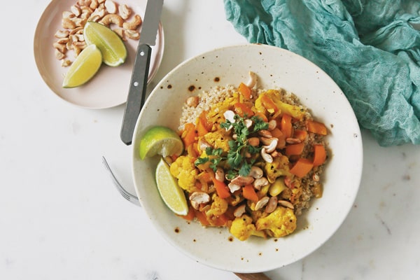 Cashew Cauliflower Curry with Quinoa from Vegans Go Nuts