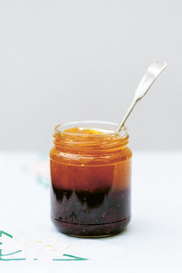 Two-Tone Peach and Blackberry Jam