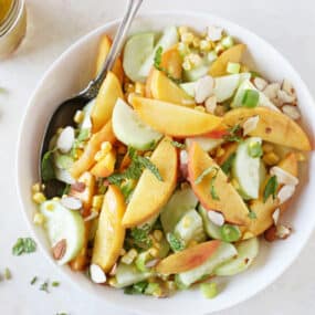 Cucumber, Peach and Corn Salad