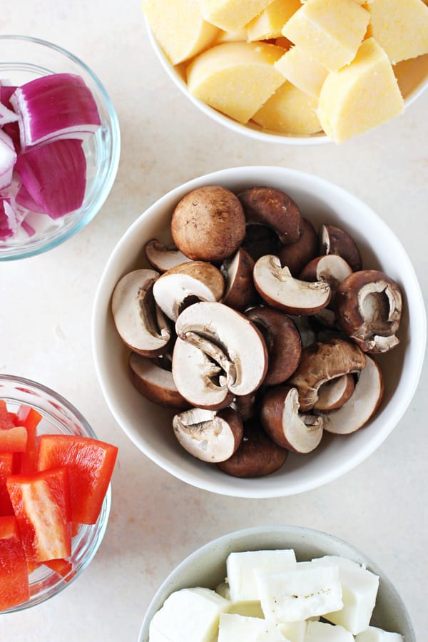 fresh veggies for kabobs