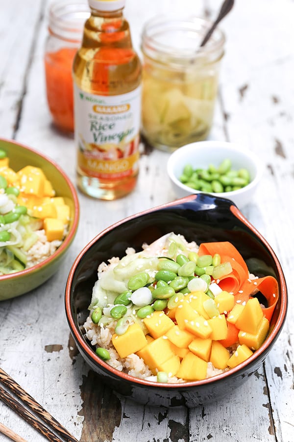 Mango Sushi Bowls with Quick Pickled Vegetables
