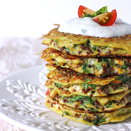 Scrambled Egg Tomato Florentine Fritters