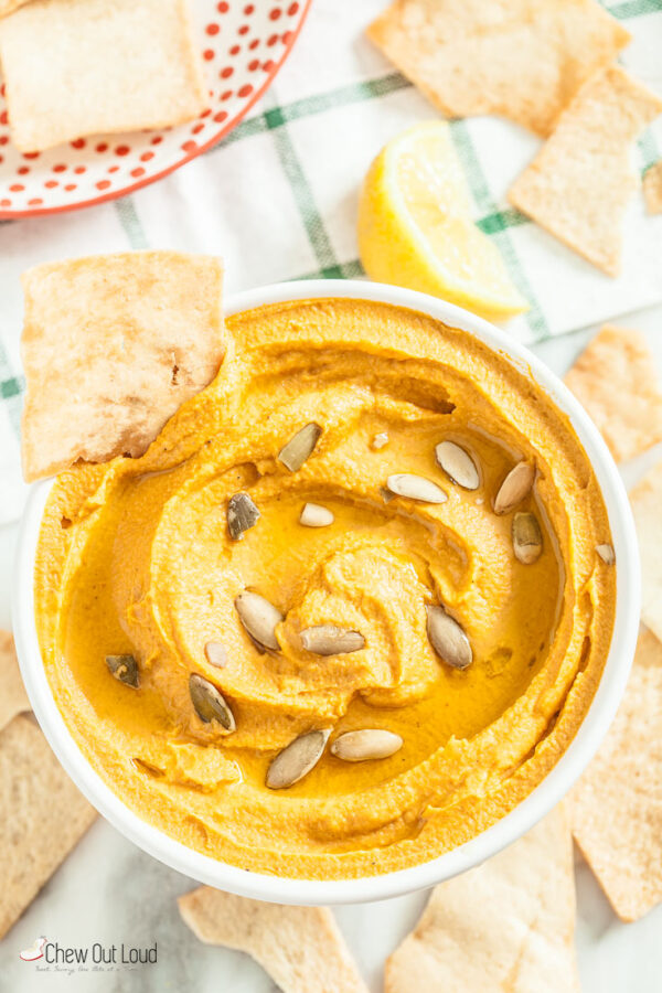 Autumn pumpkin hummus