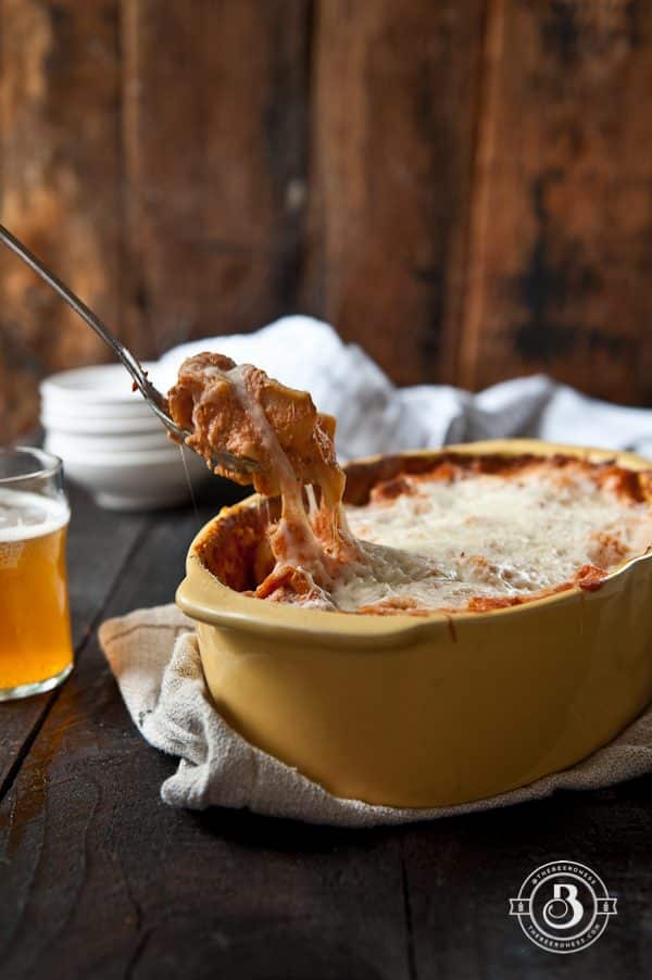 Baked Rigatoni in Beer Tomato Cream Sauce
