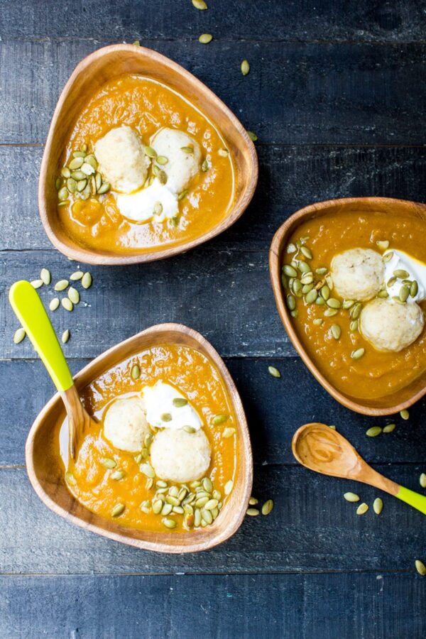 Pumpkin Spice Matzah Ball Soup