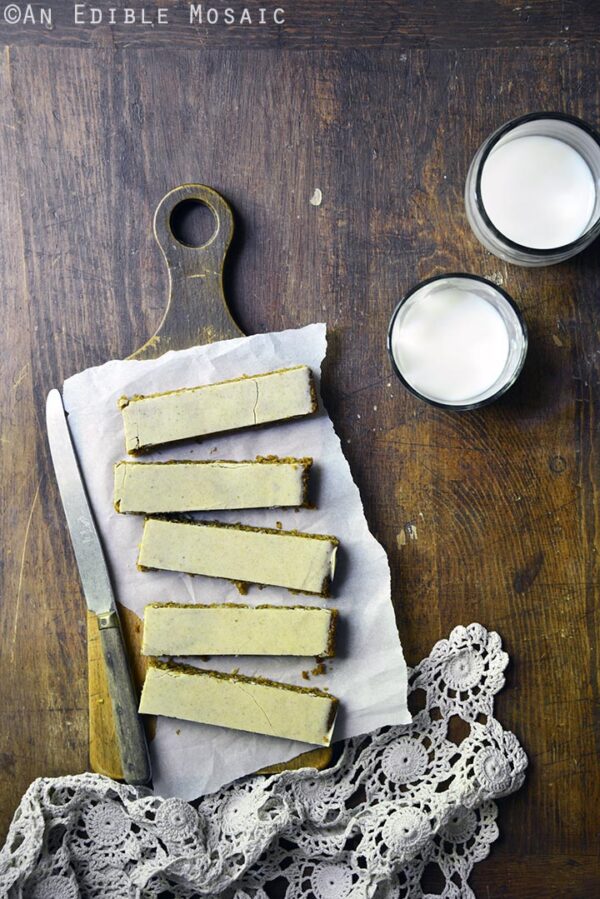 Pumpkin spice steel cut oat bars with pumpkin spice white chocolate glaze