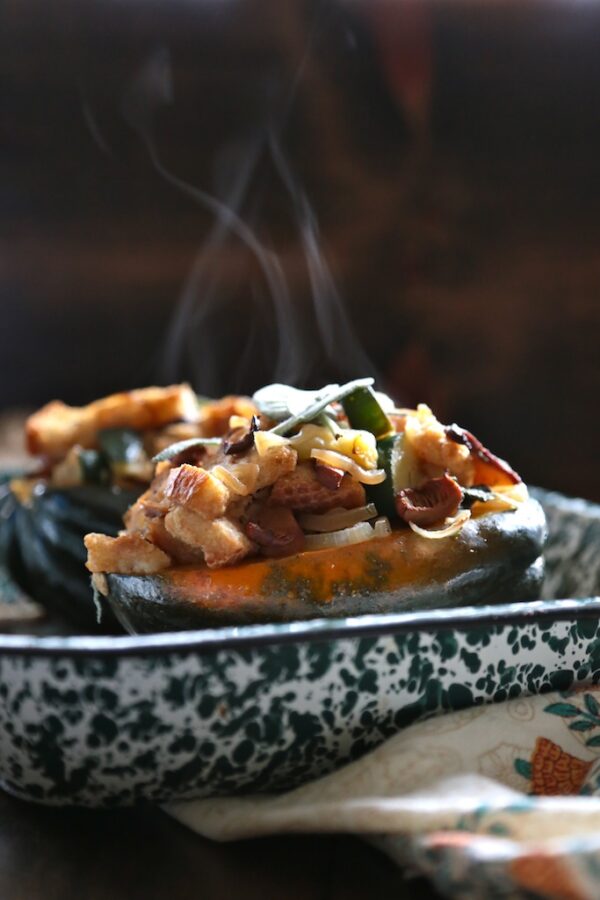 Chantrelle, Sage & Sourdough Stuffed Squash