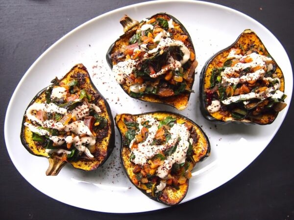 Chard Stuffed Acorn Squash