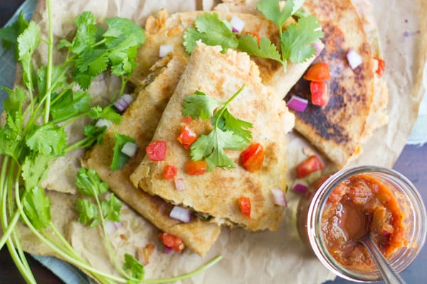 Vegan Smashed White Bean Quesadillas