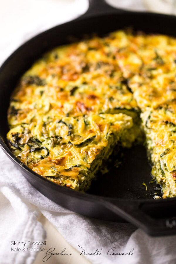 Zucchini Noodle Broccoli Cheese Casserole