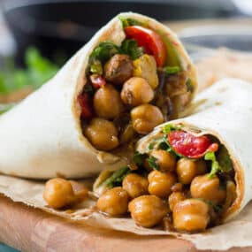 Jerk Chickpea Wraps with Habanero Aioli
