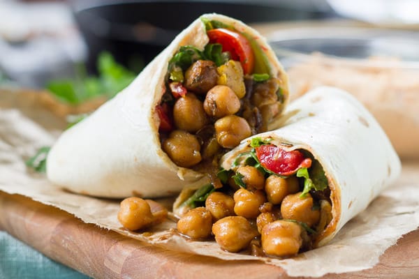 Jerk Chickpea Wraps with Habanero Aioli