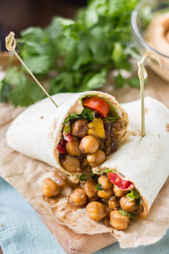 Jerk Chickpea Wraps with Habanero Aioli