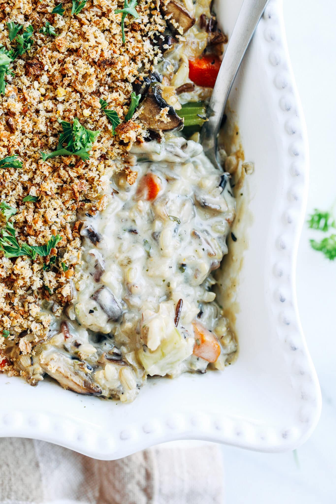 Creamy Wild Rice and Mushroom Casserole Oh My Veggies