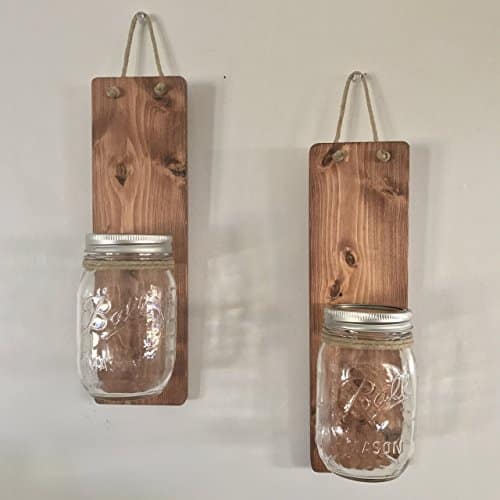 country hanging rustic mason jar wall sconces handmade kitchen tools