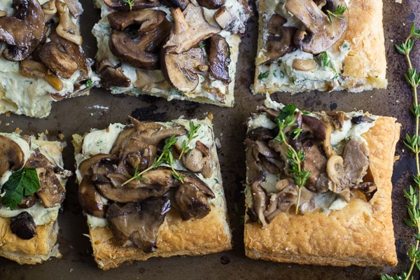 Puff Pastry Mushroom Tart with Herbed Cashew Cheese