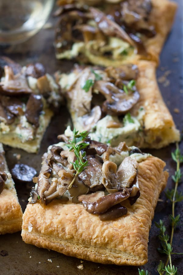 Puff Pastry Mushroom Tart with Herbed Cashew Cheese