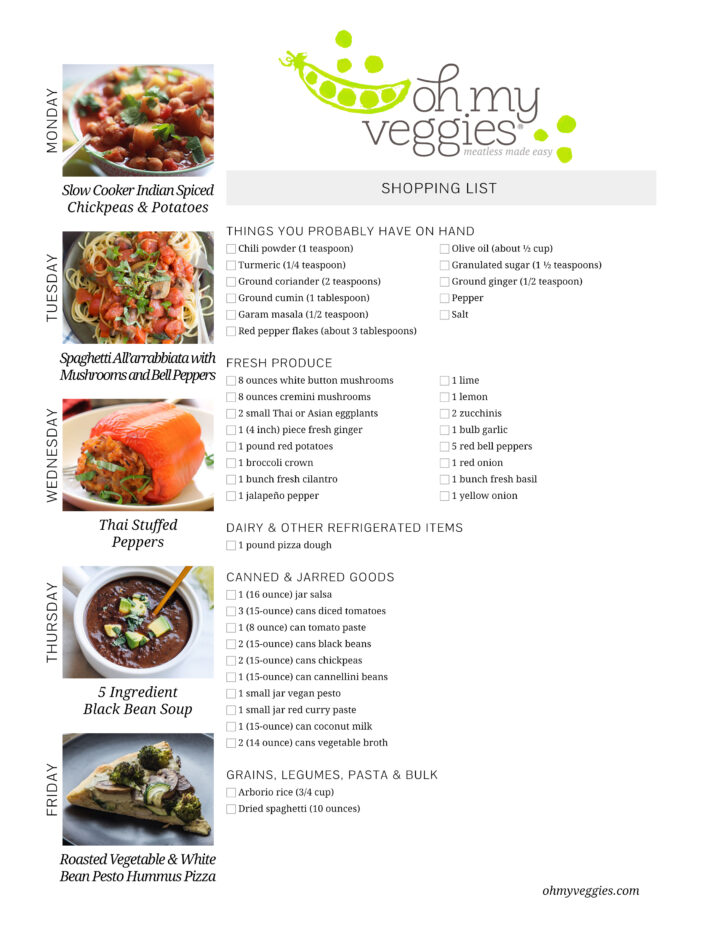 Vegan Meal Plan | 12.12.16 | Oh My Veggies
