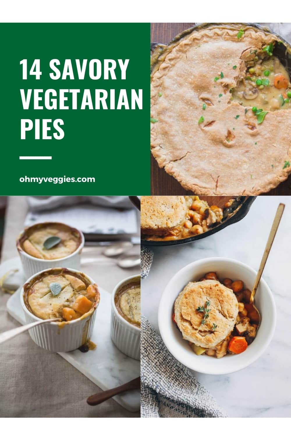 15 Savory Vegetarian Pies - Meatless Main Dishes - Oh My Veggies