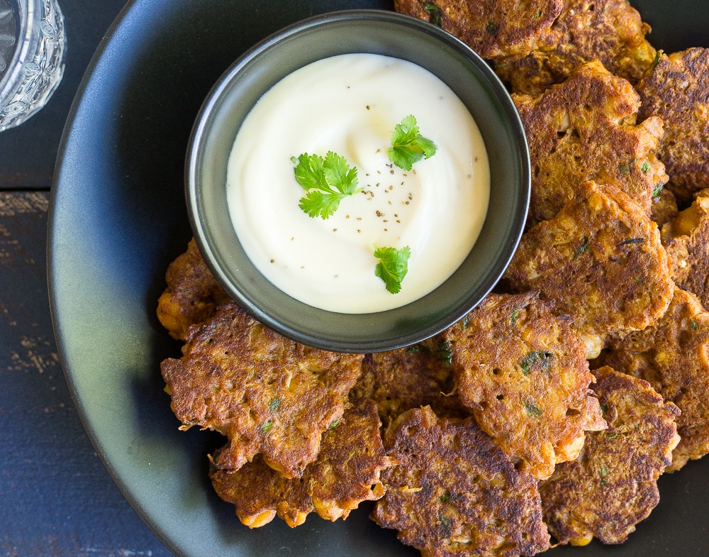 BBQ Spaghetti Squash & Chickpea Fritters