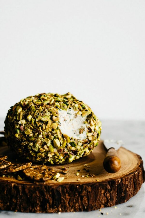Japanese Spiced Goat Cheese Ball with Pistachios