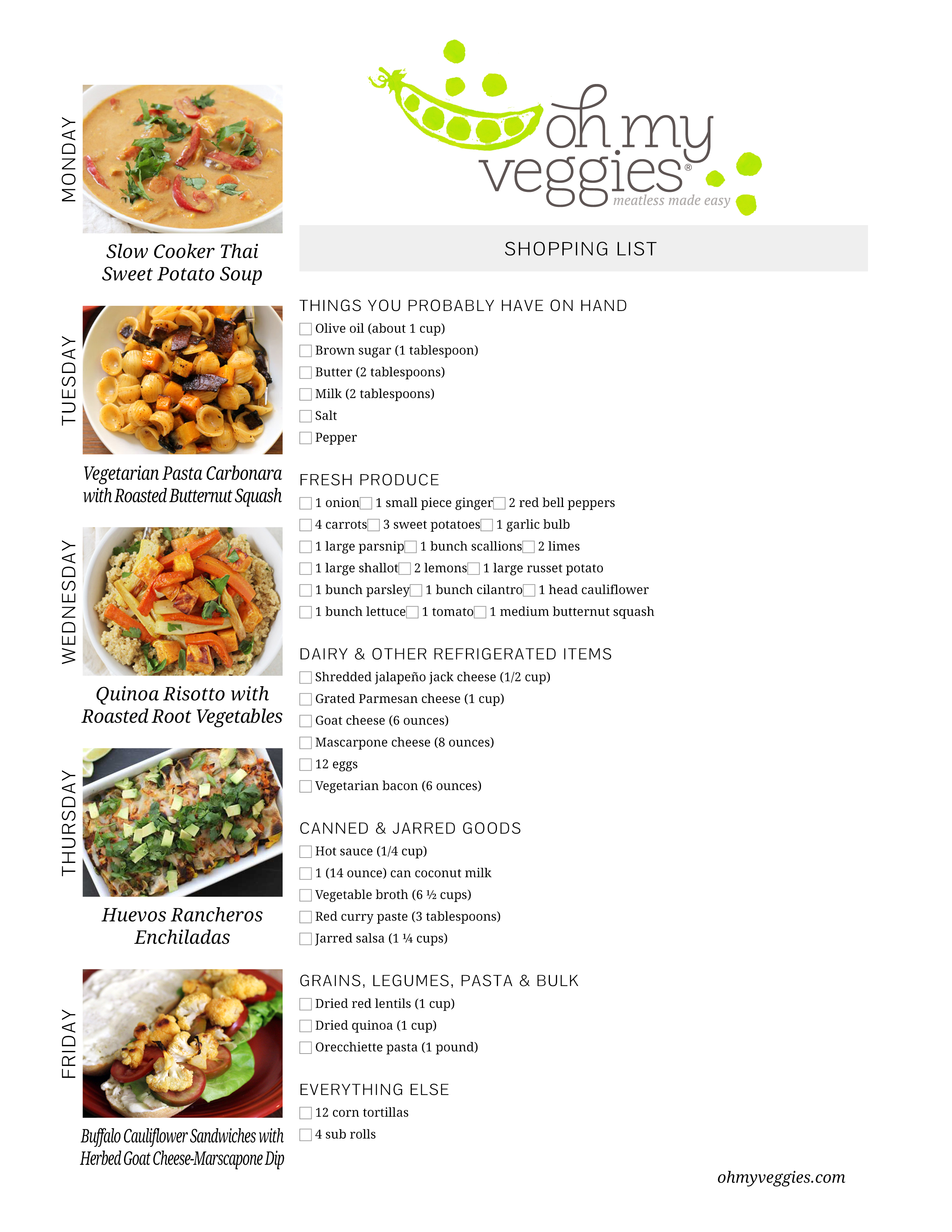 Vegetarian Meal Plan