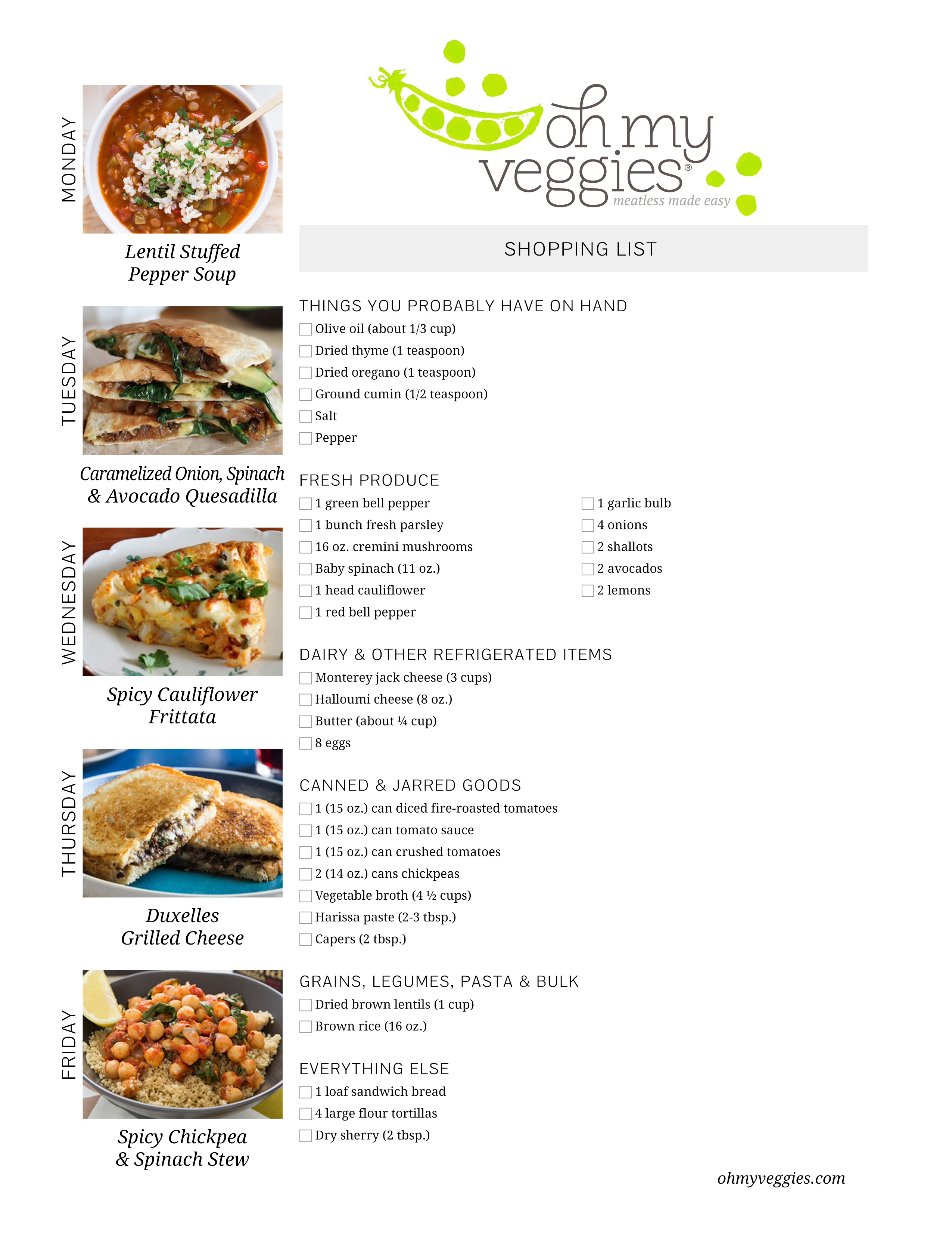 Vegetarian Meal Plan