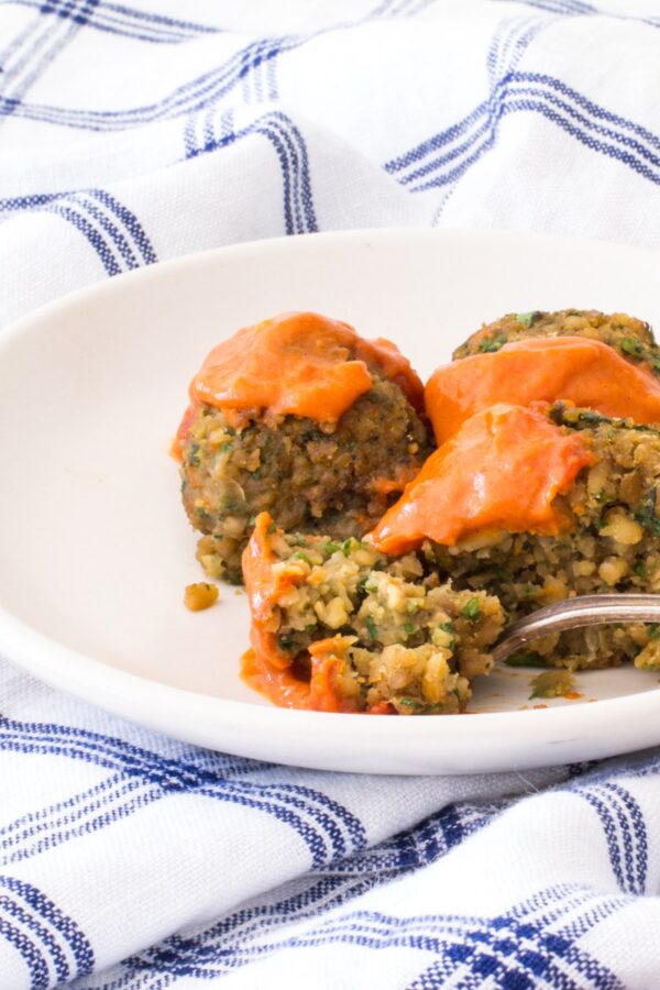 Baked Falafel with Spicy Moroccan Sauce