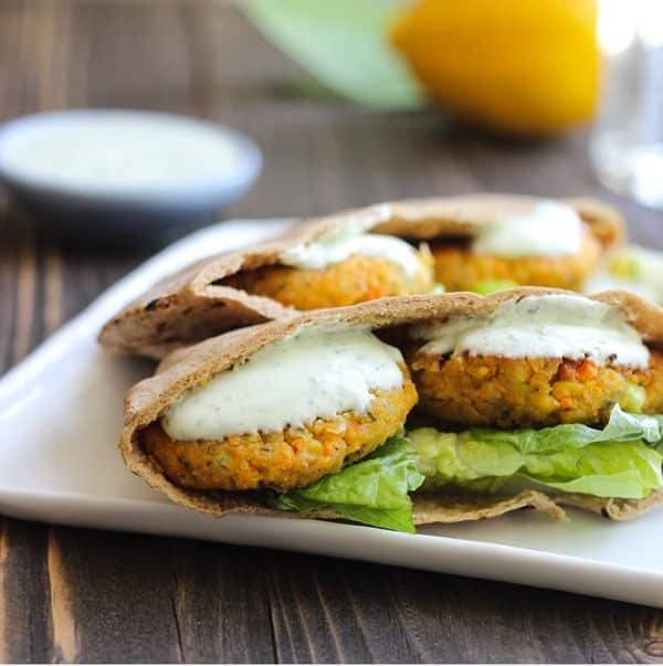 Gluten-Free Falafel with Yogurt Dill Sauce
