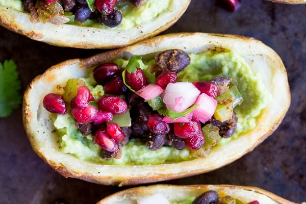 Tex-Mex Potato Skins with Pomegranate Salsa