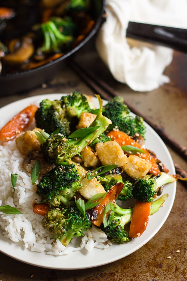 Winter Vegetable Stir-Fry with Crispy Tofu