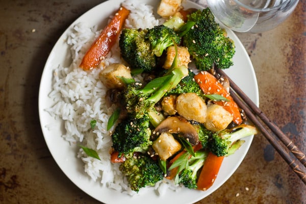 Winter Vegetable Stir-Fry with Crispy Tofu