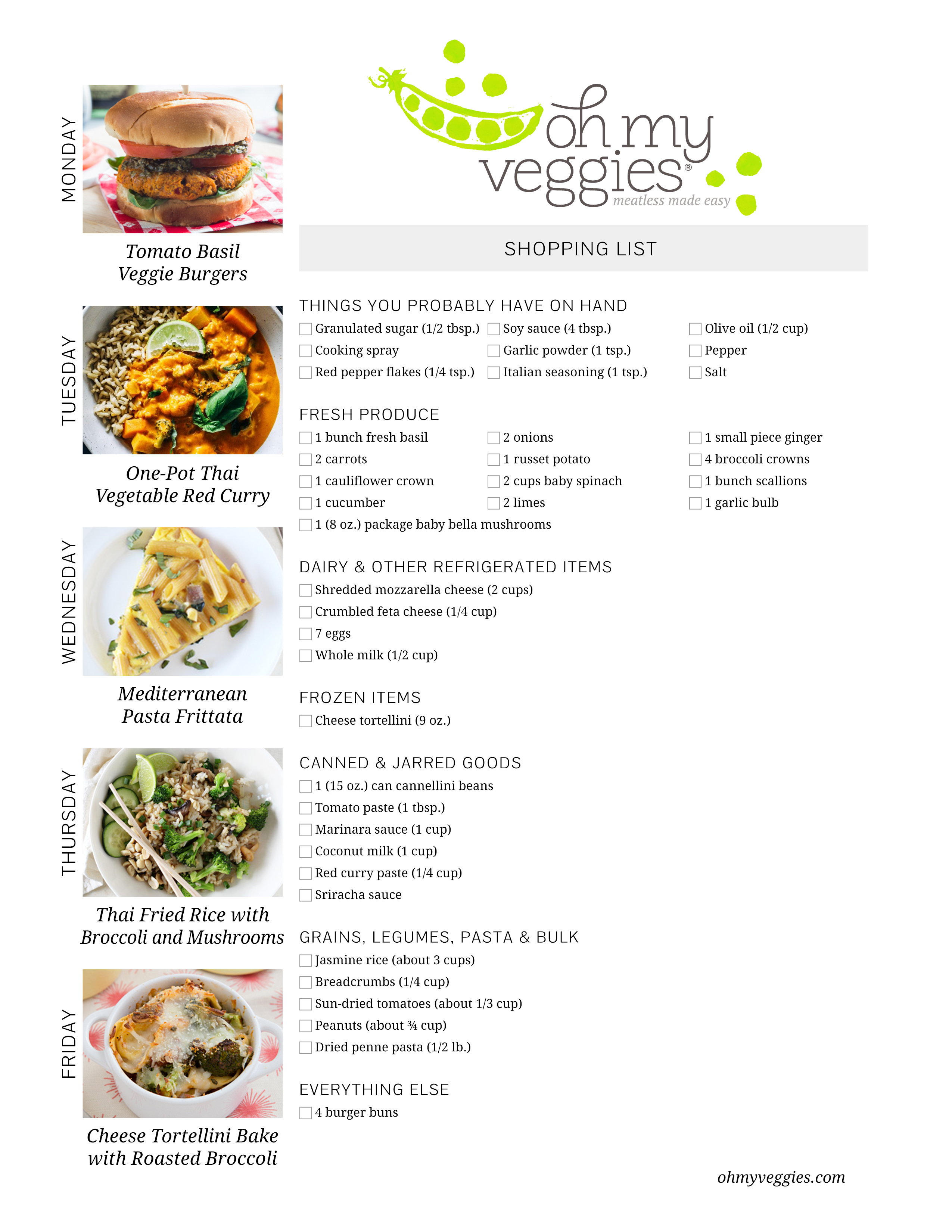 Vegetarian Meal Plan