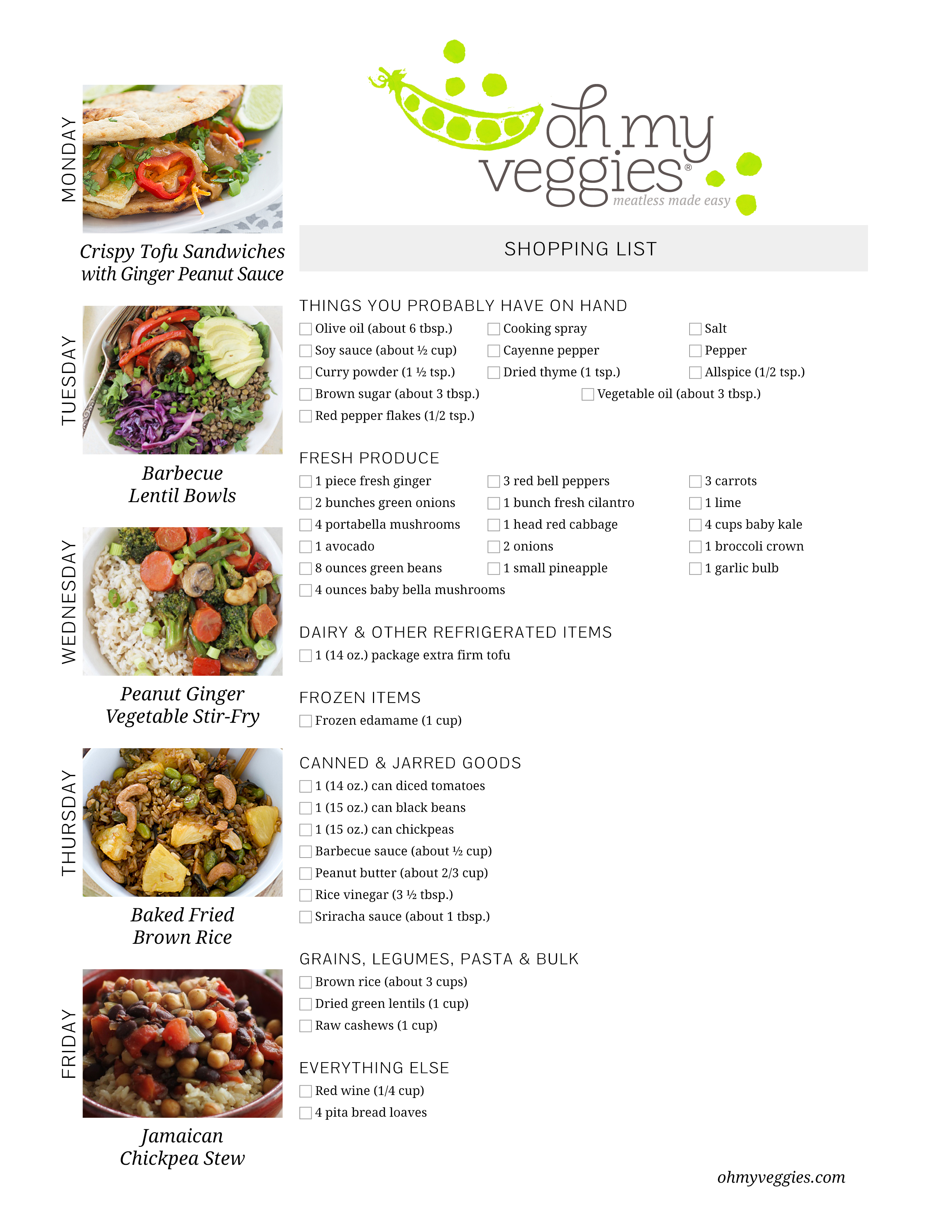 Vegan Meal Plan Template